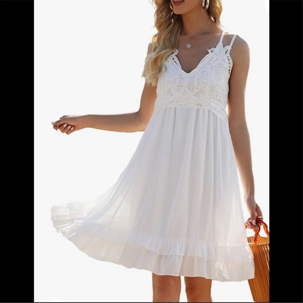 NWT crochet and chiffon dress